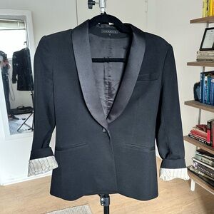 Theory Tuxedo-Style Blazer with Satin Lapel 0
